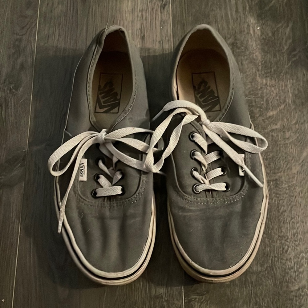 Good condition size 7 gray vans with a lot of life left